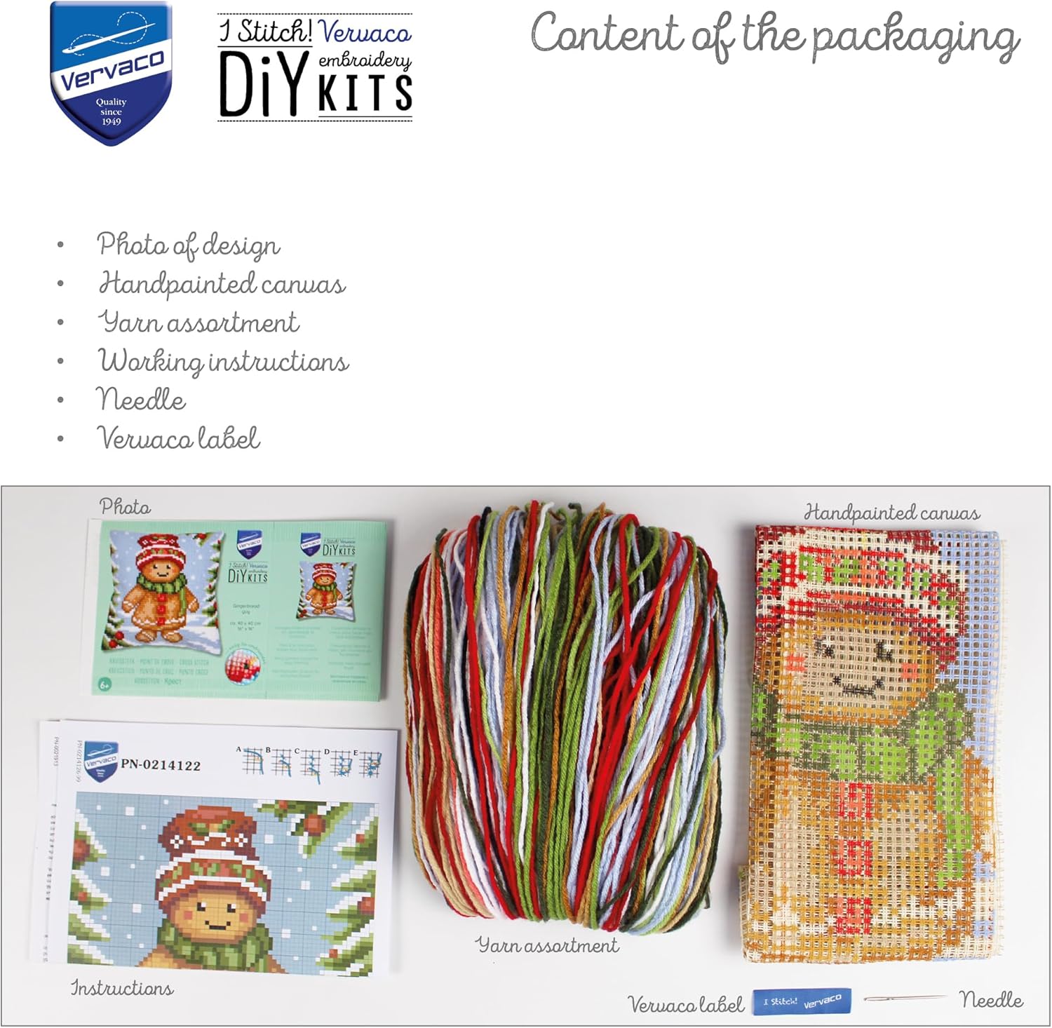 Gingerbread Man - Chunky Cross Stitch Kit 40x40cm