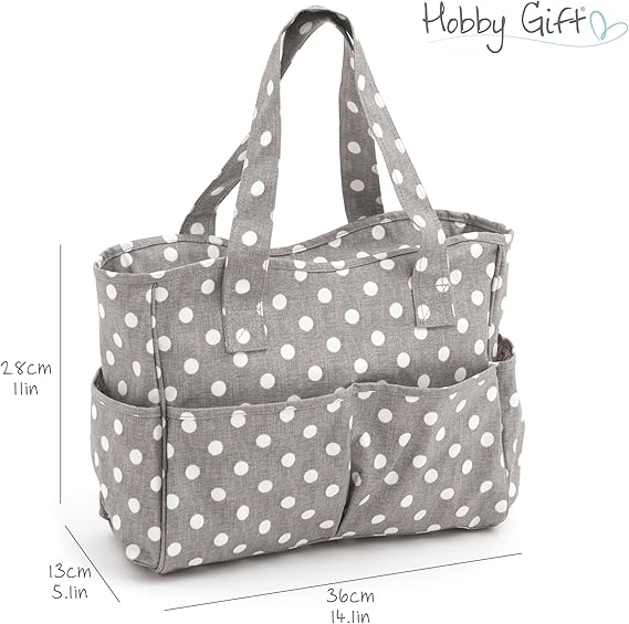 Grey Polka Dot PVC Craft Bag