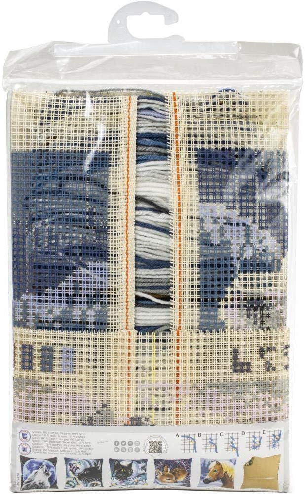 Polar Bear & Cub Chunky Cross Stitch Cushion Front Kit by Vervac