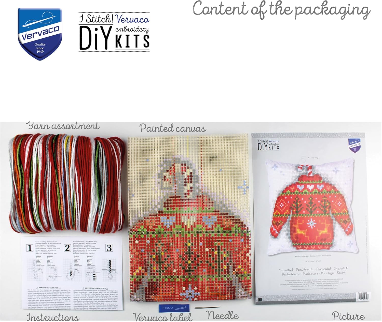 Christmas Jumper   Chunky Cross Stitch Cushion Front Kit