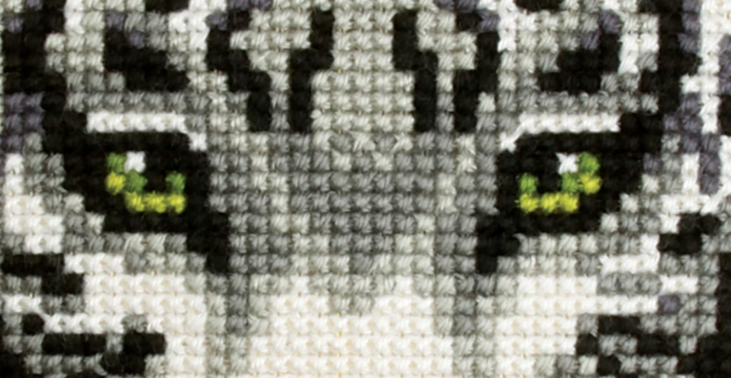 White Tiger Chunky Cross Stitch Cushion Front Kit 9531