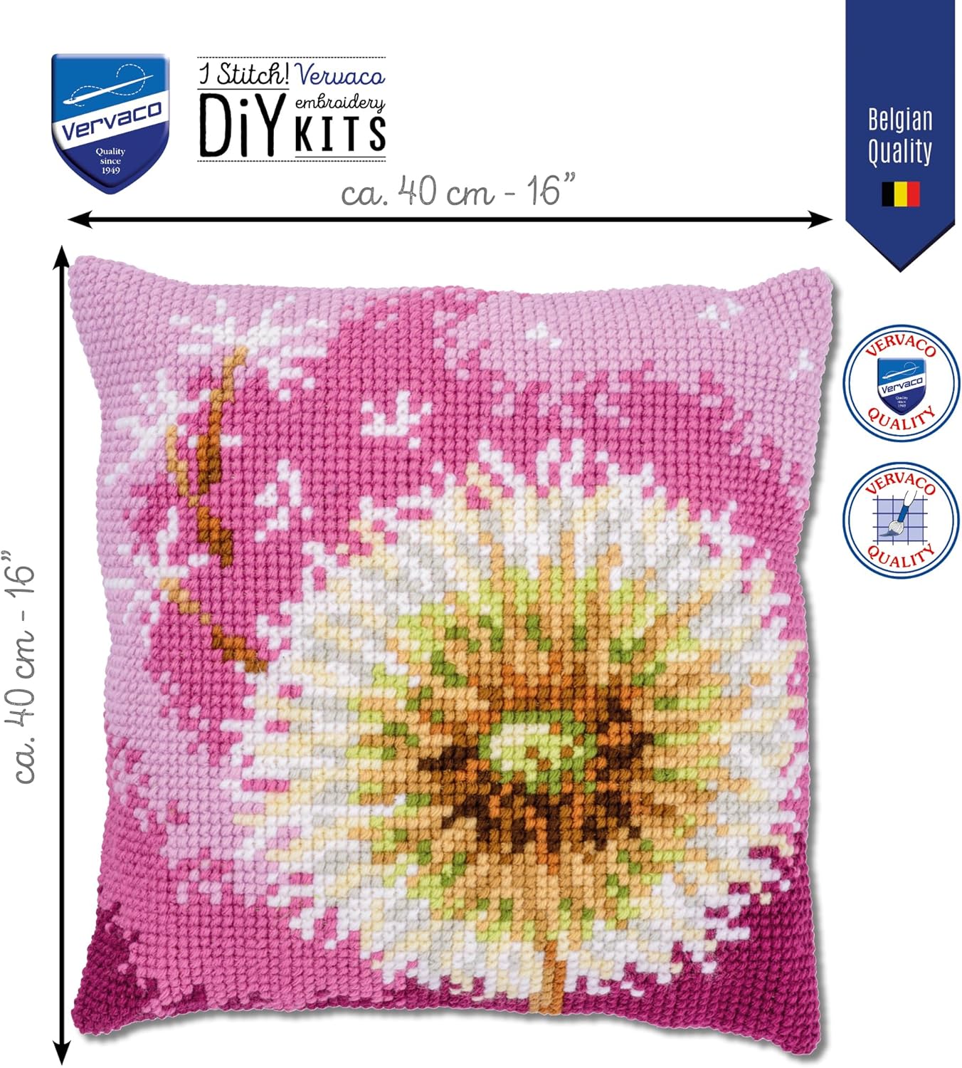 Dandelion Clock Printed Chunky Cross Stitch kit 40x40cm