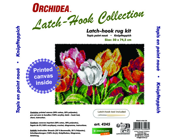 Tulips Latch Hook Rug Making Kit. Orchidea, 50x74cm