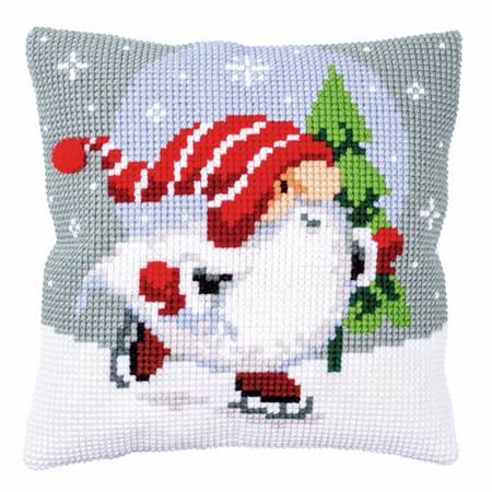 Gnome On Ice Vervaco Chunky Cross Stitch Kit 40x40cm