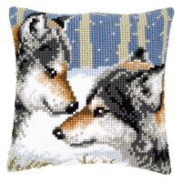 Timber Wolves Chunky Cross Stitch Cushion Front Kit
