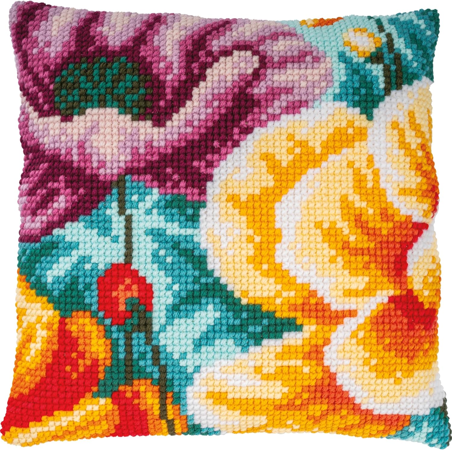 Poppies Chunky Cross Stitch Cushion Front Kit 40x40cm