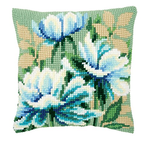 Japanese Anemones Vervaco Chunky Cross Stitch Cushion Front Kit