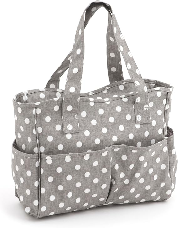 Grey Polka Dot PVC Craft Bag