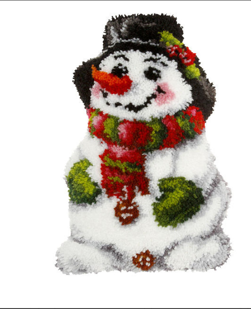 Snowman Latch Hook Rug Making Kit. Orchidea, 33x48cm Pr