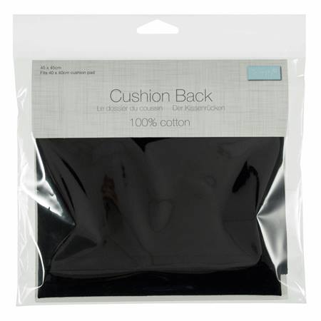BLACK Cushion back with zipper cushion backer Use with a 40x40cm