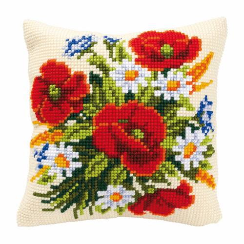 Poppies & Daisies II Chunky Cross Stitch Kit 40x40cm