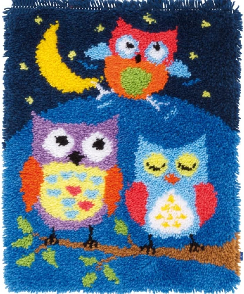 Owls At Night Latch Hok Kit by Vervaco 43x54cm