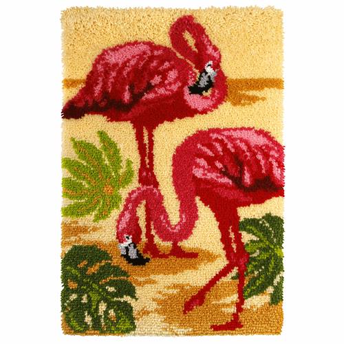 Flamingoes Latch Hook Rug Making Kit. Orchidea, 50x74cm Pr