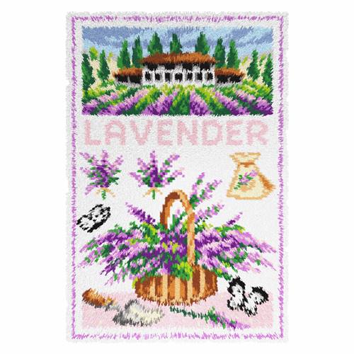 Lavender Latch Hook Rug Making Kit. Orchidea, 50x74cm