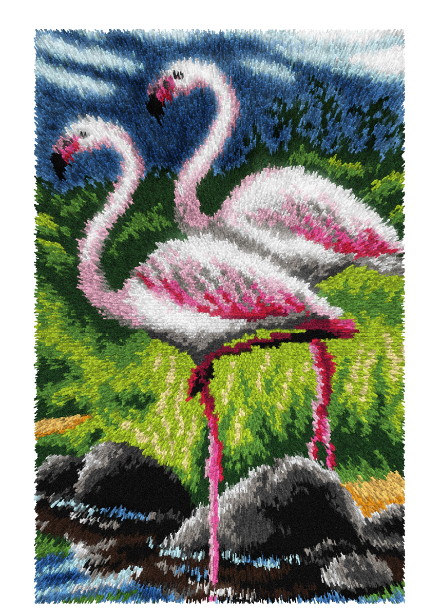 Flamingoes  Latch Hook Kit 50x74.5cm by Orchidea