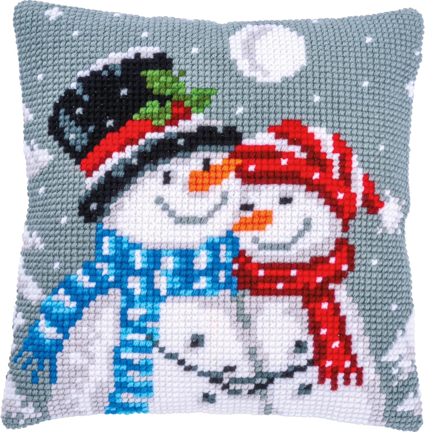 Snowmen Chunky Cross Stitch Cushion Front Kit