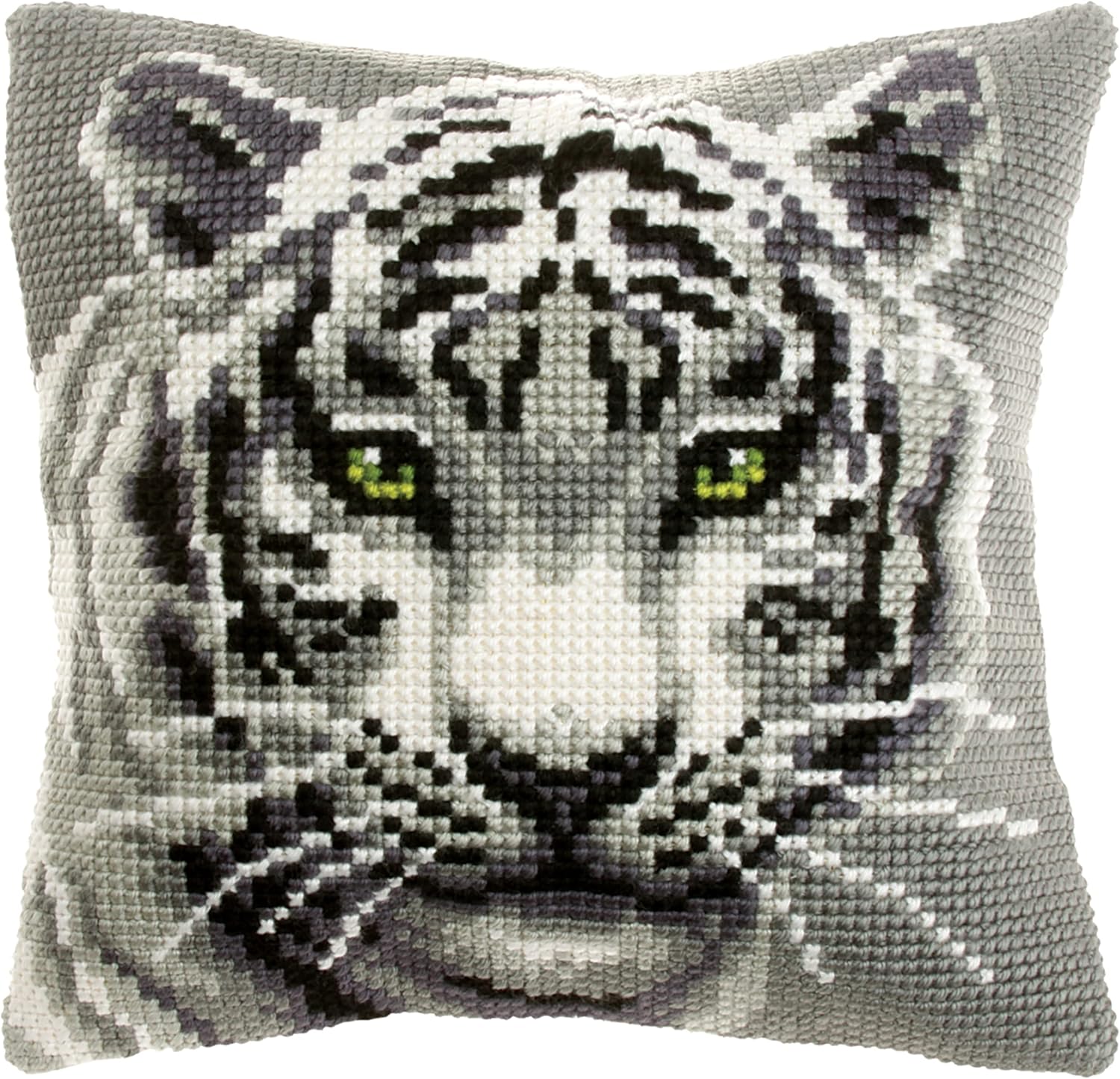 White Tiger Chunky Cross Stitch Cushion Front Kit 9531
