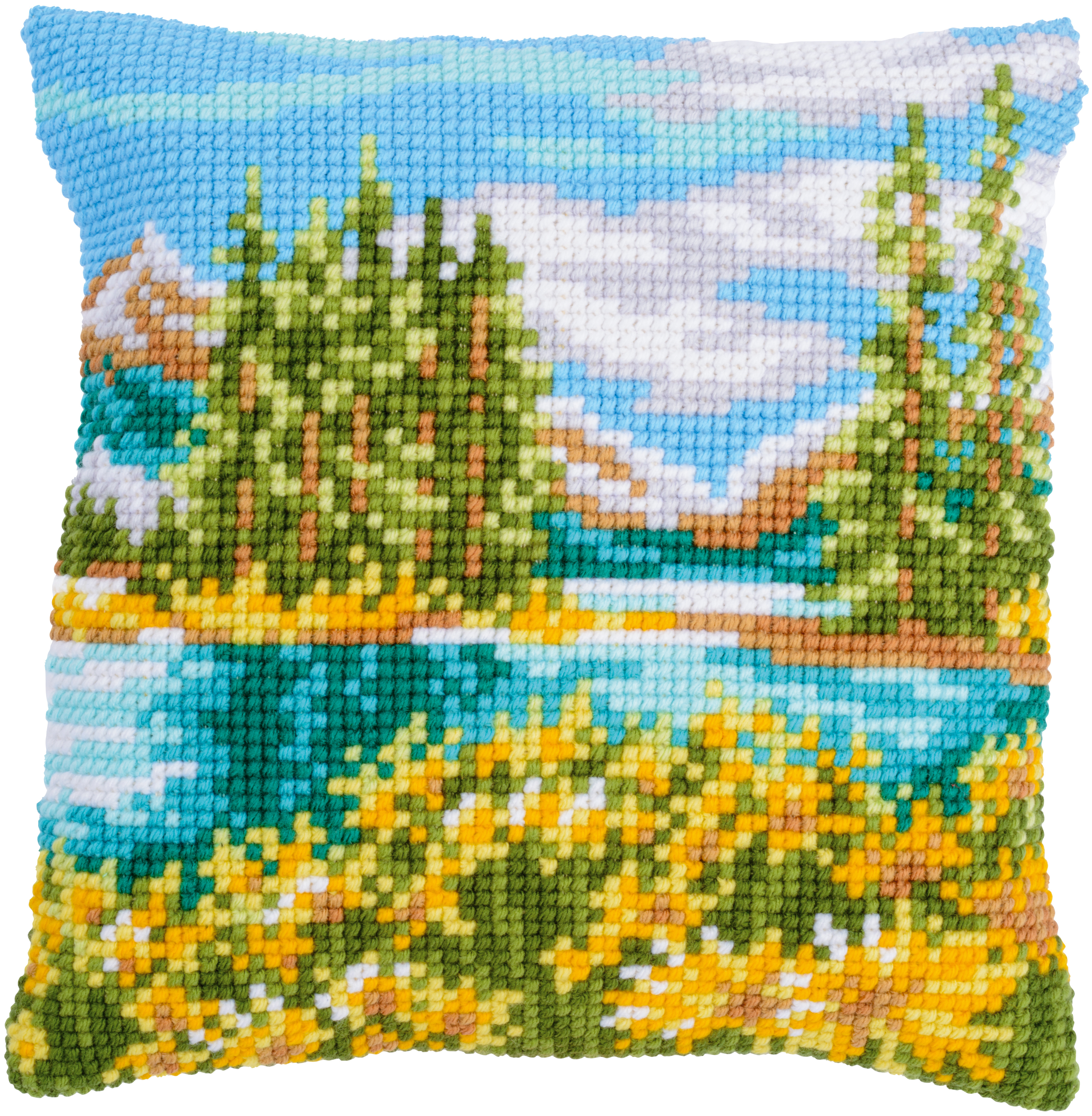 Landscape With Lake Chunky Cross Stitch Cushion Front Kit By Ver