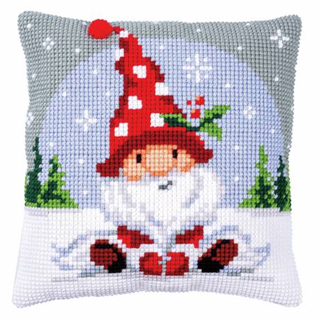 Gnome In The Snow Vervaco Chunky Cross Stitch Kit 40x40cm