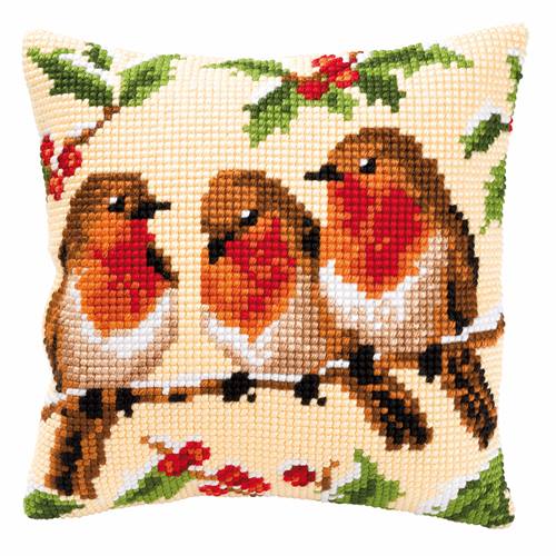Three's A Company Christmas Robins Chunky Cross Stitch Kit