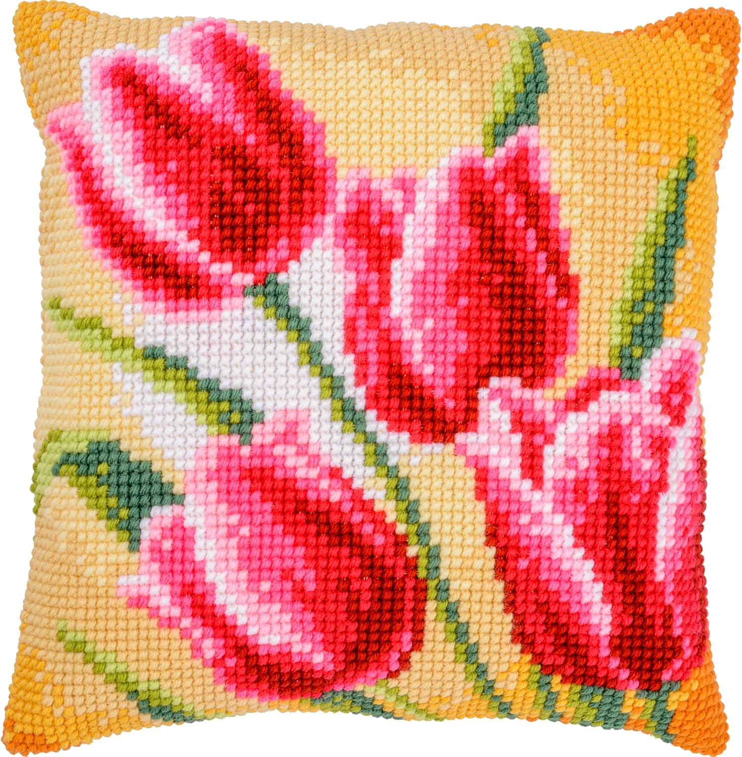 New - Tulips Vervaco Printed Chunky Cross Stitch kit 40x40cm