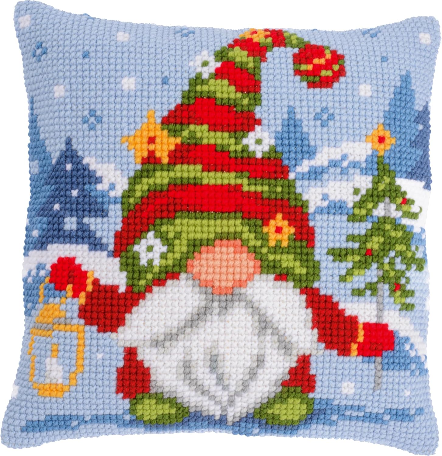 Chunky Cross Stitch Cushion Front Kit - New Gnome 40x40cm