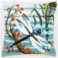Dragonfly Chunky Cross Stitch Cushion Front Kit 40x40cm