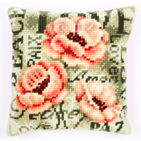 Peonies Chunky Cross Stitch cushion front kit