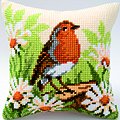 Spring Robin Chunky Cross Stitch Cushion Front Kit