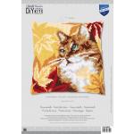 Chunky Cross Stitch Cushion Front Kit Vervaco - Cat & Autumn Lea