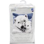 Polar Bear & Cub Chunky Cross Stitch Cushion Front Kit by Vervac