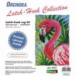 Single Flamingo Latch Hook Rug Making Kit. Orchidea, 50x74cm