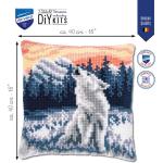 Wolf In Winter Chunky Cross Stitch Cushion Front Kit by Vervaco