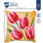 New - Tulips Vervaco Printed Chunky Cross Stitch kit 40x40cm