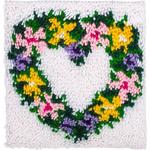 NEW Heart Wreath Latch Hook Kit by Caron 12x12" Plain Canvas