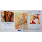 Chunky Cross Stitch Cushion Front Kit Vervaco - Cat & Autumn Lea