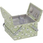 Hobby Gift: Sewing Box (L): Twin Lid: Square: Sheep: Item size:
