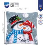 Snowmen Chunky Cross Stitch Cushion Front Kit