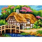 Simple Needlepoint Kit - riverside Cottage 16.5x22cm