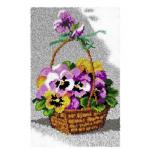 Pansy Basket Latch Hook Rug Making Kit. Orchidea, 50x74cm Pr