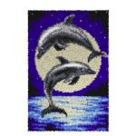 Dolphins Latch Hook Rug Making Kit. Orchidea, 50x74cm Pr