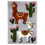 Llamas Latch Hook Rug Making Kit. Orchidea, 50x74cm