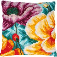 Poppies Chunky Cross Stitch Cushion Front Kit 40x40cm
