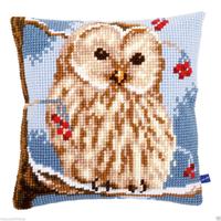 Winter Owl Chunky Cross Stitch Cushion Front Kit 40x40cm