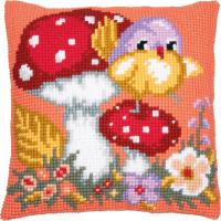 Bird On A Mushroom Chunky Cross Stich Cushion Kit 40x40cm