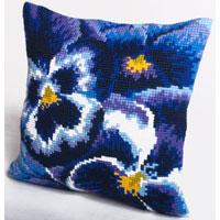 Winter Pansy Design Chunky Cross Stitch Cushion Front Kit