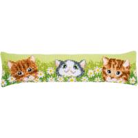 Cats Among Daisies Printed Chunky Cross Stitch Draft Excluder 32