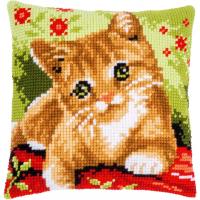 Sweet Kitten Chunky Printed Cross Stitch Cushion Front Kit