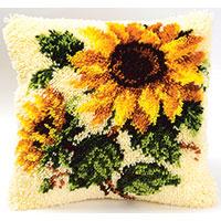 Sunflowers Latch Hook Cushion Front kit by Vervaco