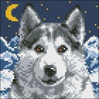 Wolf, Chunky Cross Stitch Cushion Front Kit 40x40cm